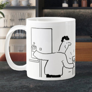 Caneca De Café Grande Cartoon de Engenheiro de canalização e aquecimen