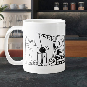 Caneca De Café Grande Cartoon do Contratante da Demolição