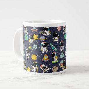 Caneca De Café Grande Cartoon espacial astronauta