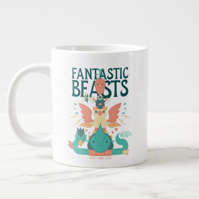 Caneca De Café Grande Cartoon Fantástico Beasts Emerge De Suitcase (Esquerda)