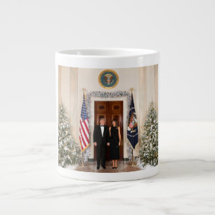 Caneca De Café Grande Casa Branca de Natal de Donald & Melania Trump