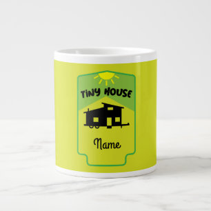 Caneca De Café Grande Casa Pequena Vivendo - Camisa-T De Casas Pequenas