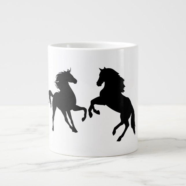 Caneca De Café Grande Casal Black Hors Coffee Mug (Frente)