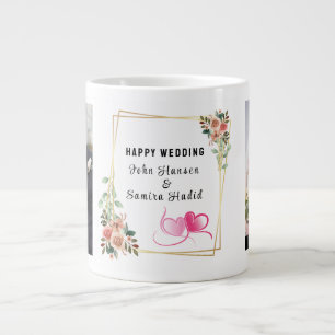 Caneca De Café Grande casal de Noivado de aniversário do "Feliz Casament
