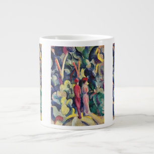 Caneca De Café Grande Casal na Trilha da Floresta por August Macke