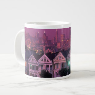Caneca De Café Grande Casas de fila ao pôr do sol em São Francisco,