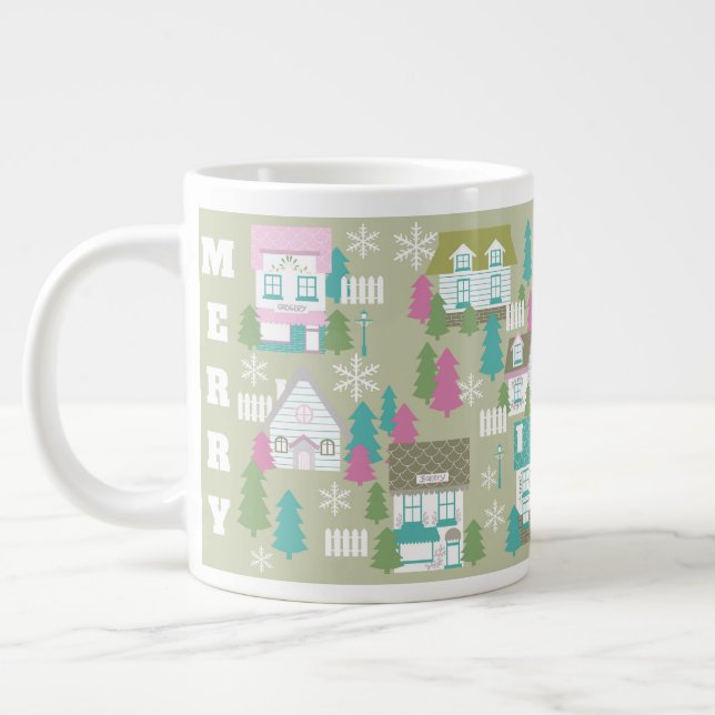 Caneca De Café Grande Casas de Natal Verde (Esquerda)
