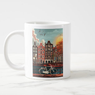 Caneca De Café Grande Casas do Canal de Amsterdã