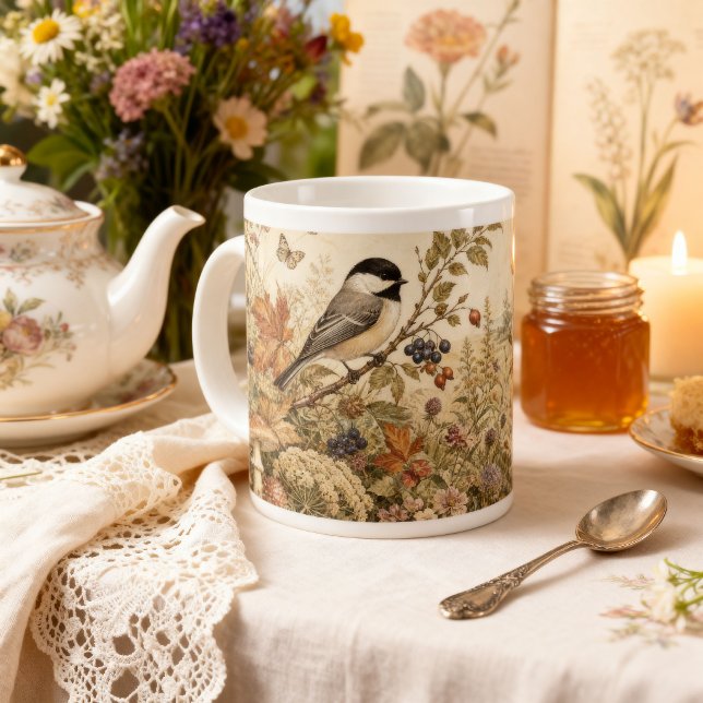 Caneca De Café Grande Casinha de passarinho Charme Rústico Floresta (Criador carregado)