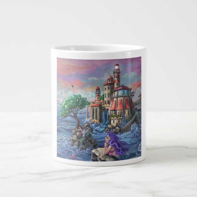 Caneca De Café Grande Castelo Mermaid (Frente)