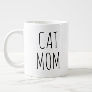 Caneca De Café Grande "Cat Mãe" Simples Farmhouse Moderna