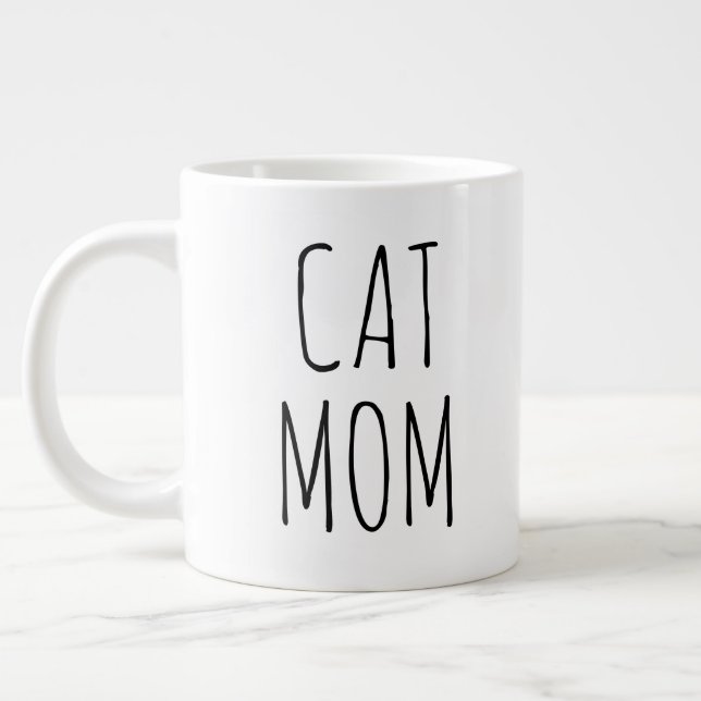 Caneca De Café Grande "Cat Mãe" Simples Farmhouse Moderna (Esquerda)