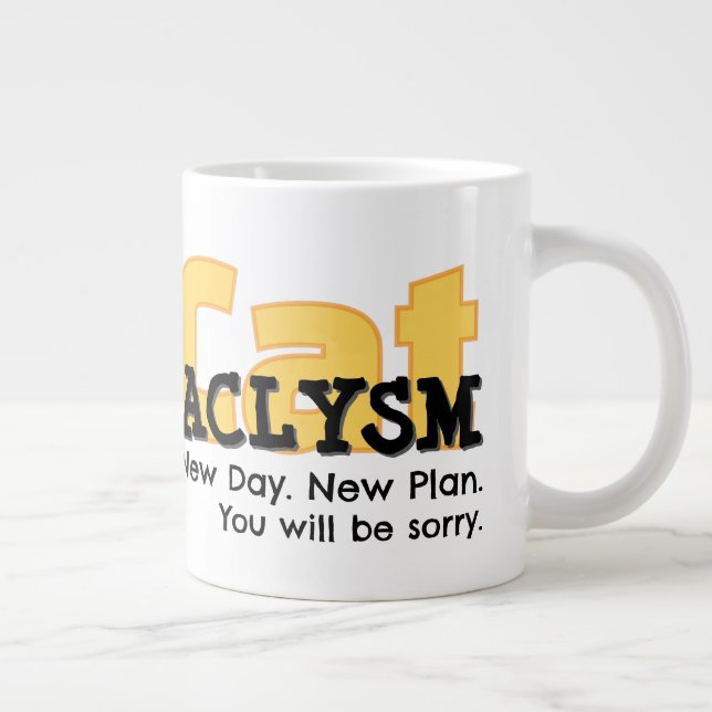 Caneca De Café Grande CatAclysm | No Regrets C. Posse Specialty Mug (Direita)