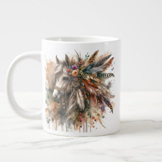 Caneca De Café Grande Cavalo Boho Lindo