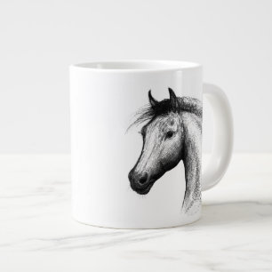Caneca De Café Grande Cavalo: Branco