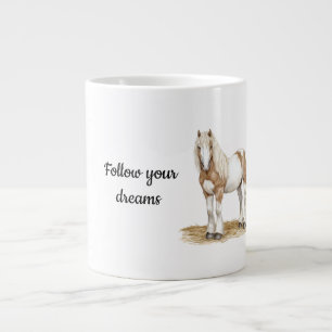 Caneca De Café Grande Cavalo Branco castanho
