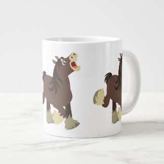 Caneca De Café Grande Cavalo de Cartoon Exuberante Bonito