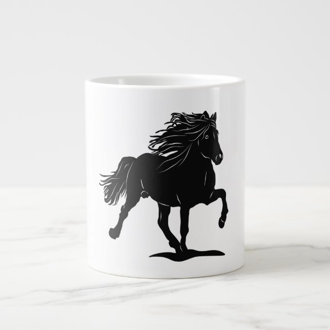 Caneca De Café Grande Cavalo de islândia na Tölt (Frente)