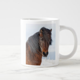 Caneca De Café Grande Cavalo Islandês Majestoso em Close-up