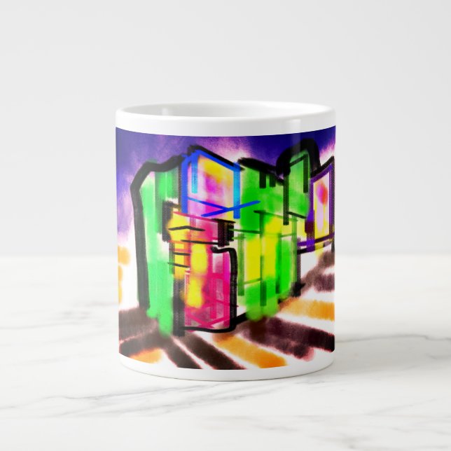 Caneca De Café Grande Cavalo-marinho amor  (Frente)