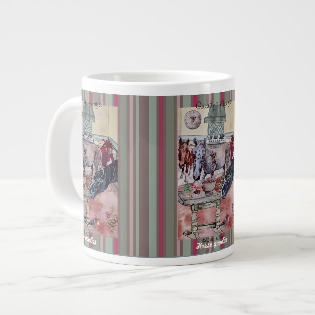 Caneca De Café Grande cavalo personalizado (Frente Esquerda)
