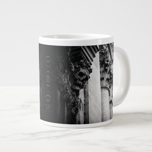 Caneca De Café Grande Caveira das Asas Pedras (Frente Esquerda)