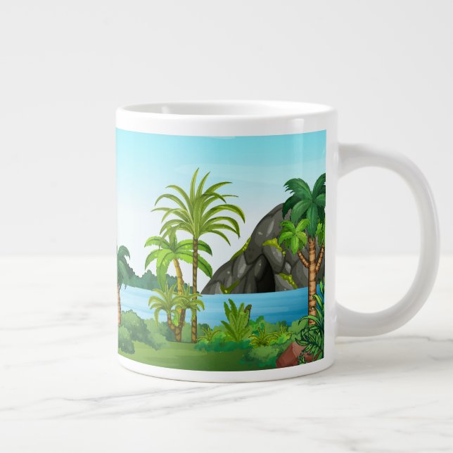 Caneca De Café Grande Cavieira e paisagem das cavernas (Direita)