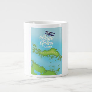 Caneca De Café Grande Cayo Coco Cuba vintage map.