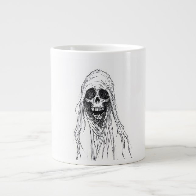 Caneca De Café Grande Ceifador Esqueleto (Frente)