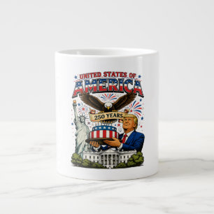 Caneca De Café Grande Celebração Águia Patriótica América 250 Anos