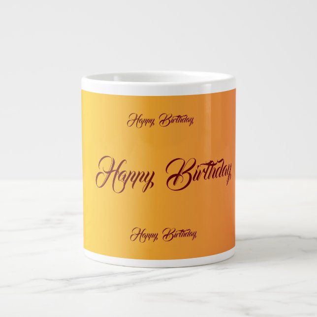 Caneca De Café Grande Celebração de Aniversário de Gradiente (Frente)