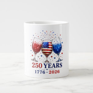 Caneca De Café Grande Celebração do Copo de Vinho Patriótico de 250 Anos