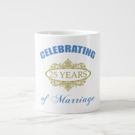 Caneca De Café Grande Celebrando 25 Anos De Casamento