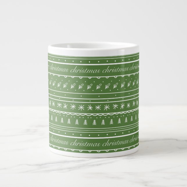 Caneca De Café Grande Celebrando o Natal (Frente)