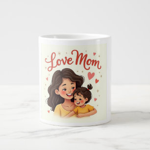 Caneca De Café Grande Celebrar o amor da mãe com um aconchego