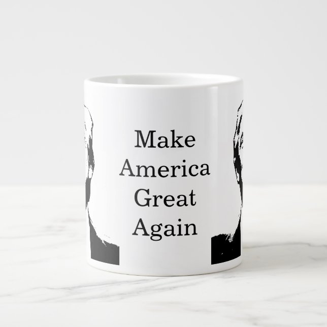 Caneca De Café Grande Celebrate America 250 and President Trump #12 (Frente)