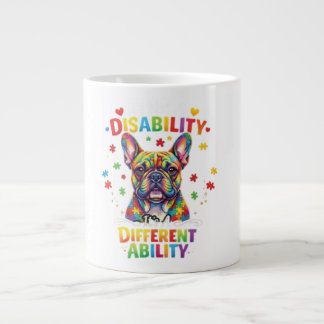Caneca De Café Grande Celebrating French Bulldog Neurodiversity: Autism
