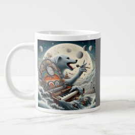 Caneca De Café Grande Celestial Canis Pianist