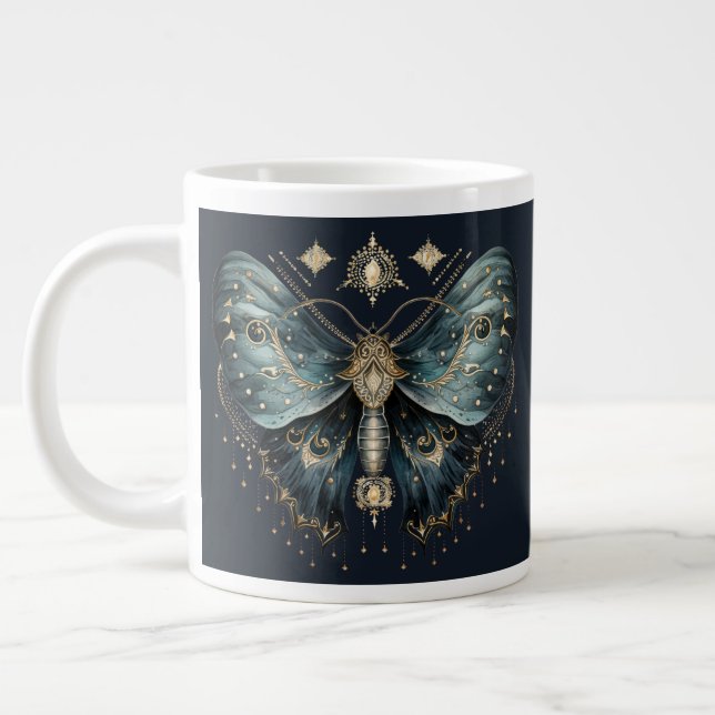 Caneca De Café Grande Celestial Moth Dark Aesthetic Coffee Mug (Esquerda)