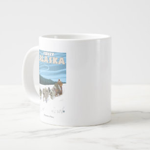 Caneca De Café Grande Cena de Dormir de Cão - Curry, Alasca