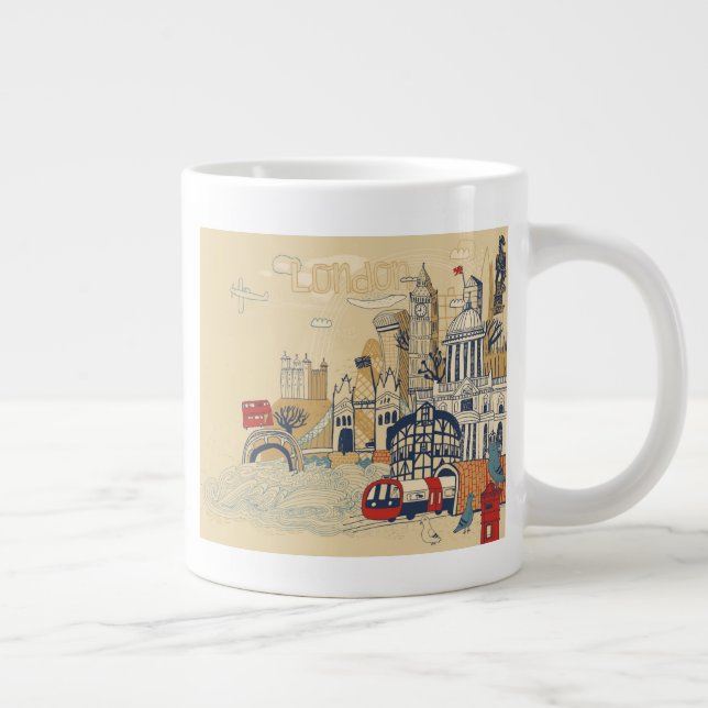 Caneca De Café Grande Cena de Londres (Direita)