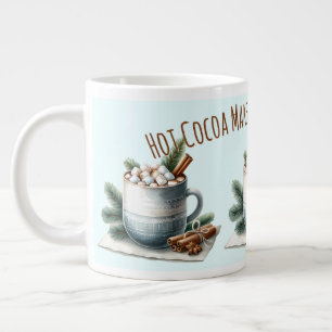 Caneca De Café Grande Cena de Marshmallow de Cacau de Inverno Aconchegan