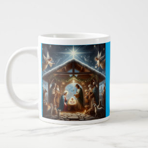 Caneca De Café Grande Cena de Natividade Tradicional