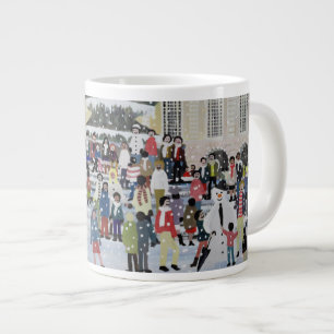 Caneca De Café Grande Cena de Neve Piccadilly