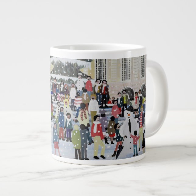 Caneca De Café Grande Cena de Neve Piccadilly (Frente Esquerda)