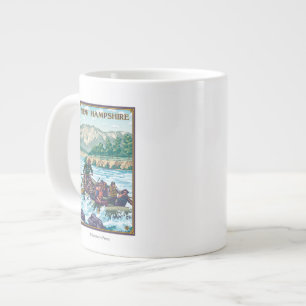 Caneca De Café Grande Cena de Nova Hampshire River Rafting