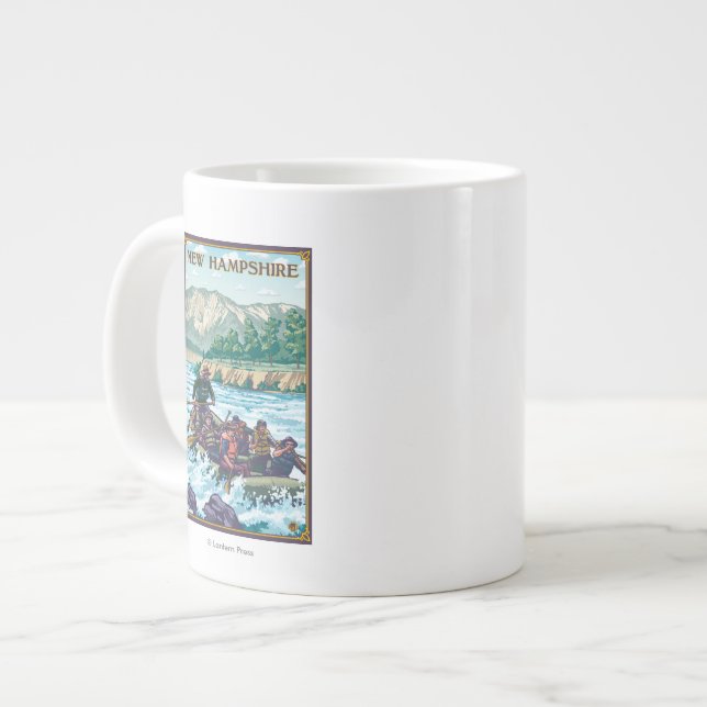 Caneca De Café Grande Cena de Nova Hampshire River Rafting (Frente Esquerda)