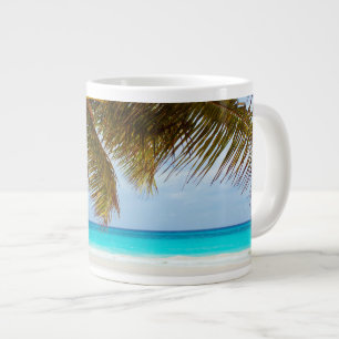 Caneca De Café Grande Cena de Praia de Refrigeração Tropical