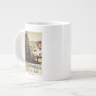 Caneca De Café Grande Cena de Rua com Dois Homens Trabalhando na Linha F