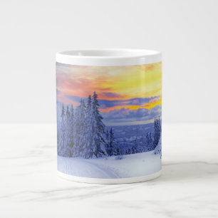 Caneca De Café Grande Cenário de inverno